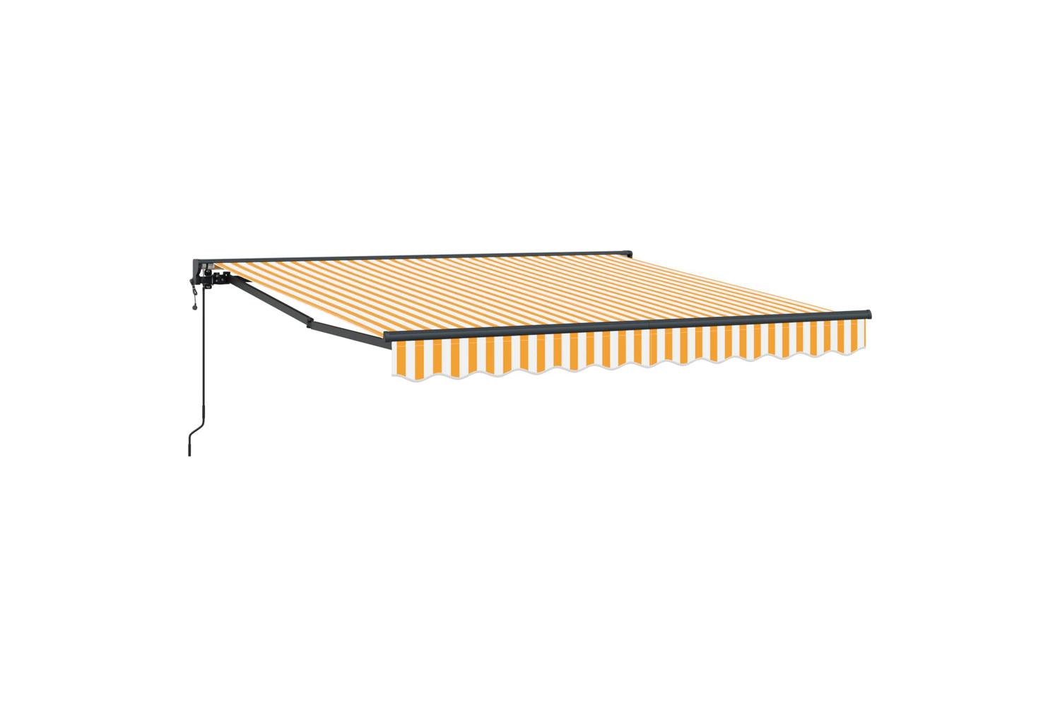 Vidaxl Retractable Awning Orange And White 350x250 Cm Fabric-2