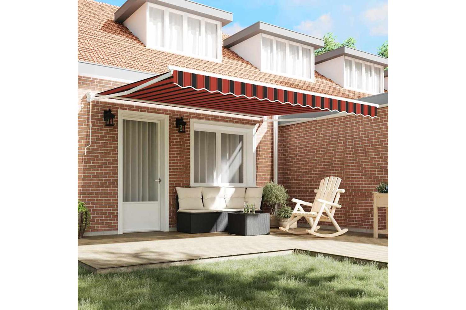 Vidaxl Awning Striped Red And Black 35 X 25 M Polyester And Metal-3
