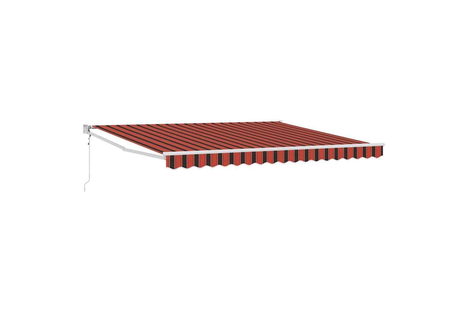 Vidaxl Retractable Awning With Red And Black 350 X 250 Cm Fabric-2
