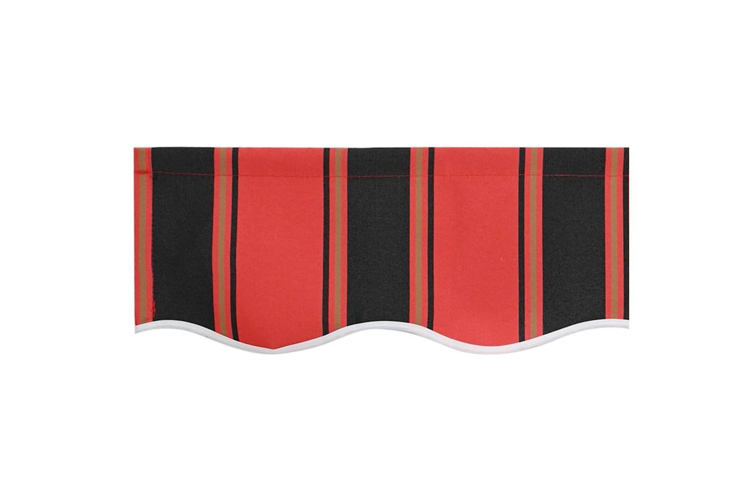 Vidaxl Retractable Awning With Red And Black 350 X 250 Cm Fabric-8