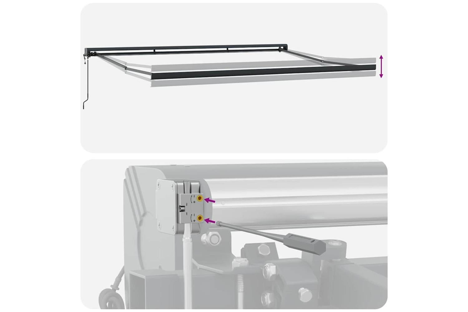 Vidaxl Retractable Awning Manual Red And Black 350 X 250 Cm Fabric-10