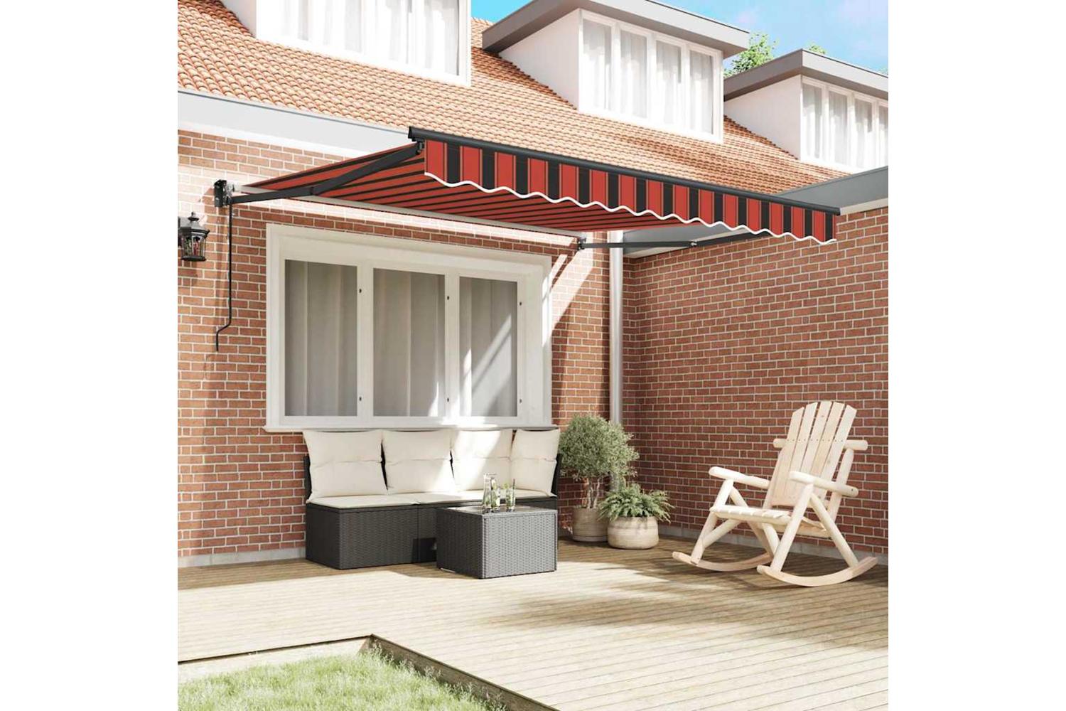 Vidaxl Awning Striped Red And Black 35 X 25 M Polyester And Metal-3