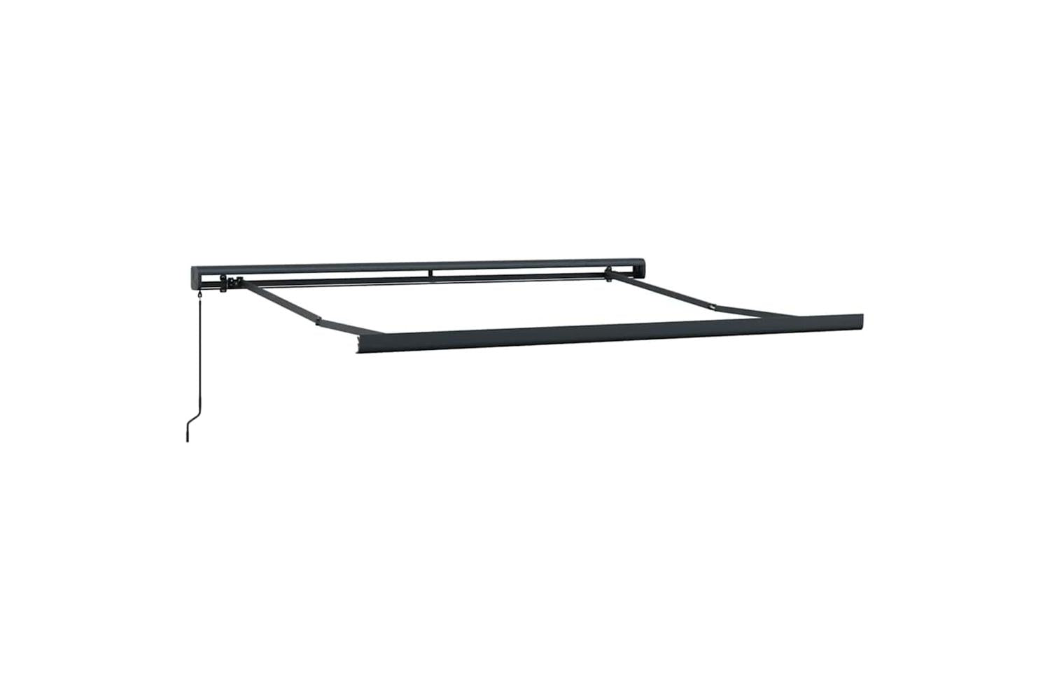 Vidaxl Retractable Awning Red And Black 350 X 250 Cm Fabric And Metal-5