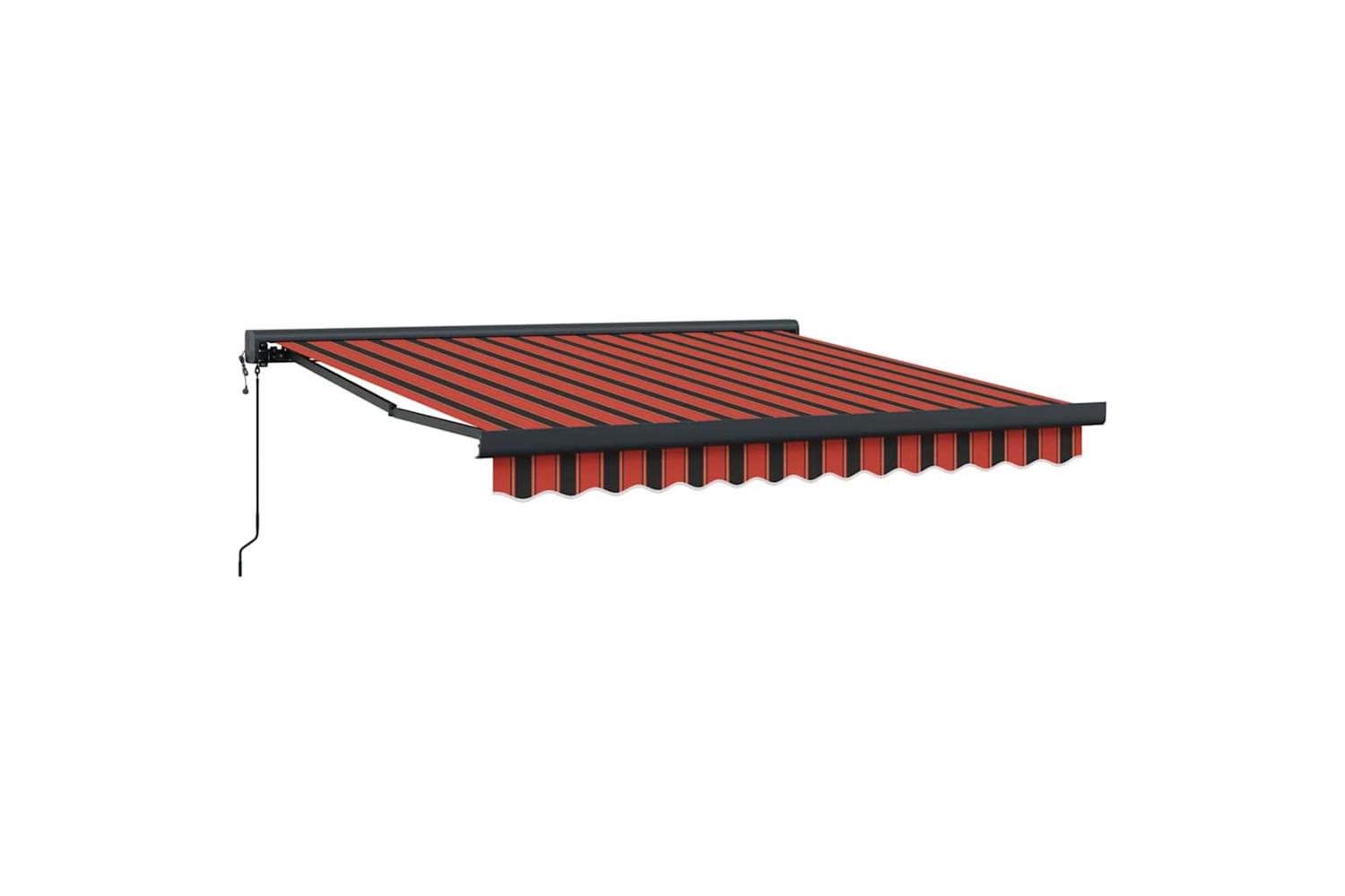 Vidaxl Retractable Awning Red And Black 350 X 250 Cm Fabric And Metal-2