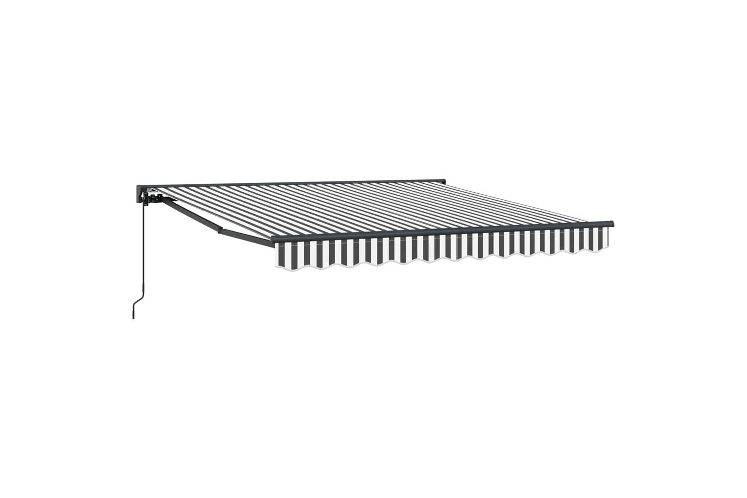 Vidaxl Retractable Awning Anthracite And White 350x250 Cm Fabric-2