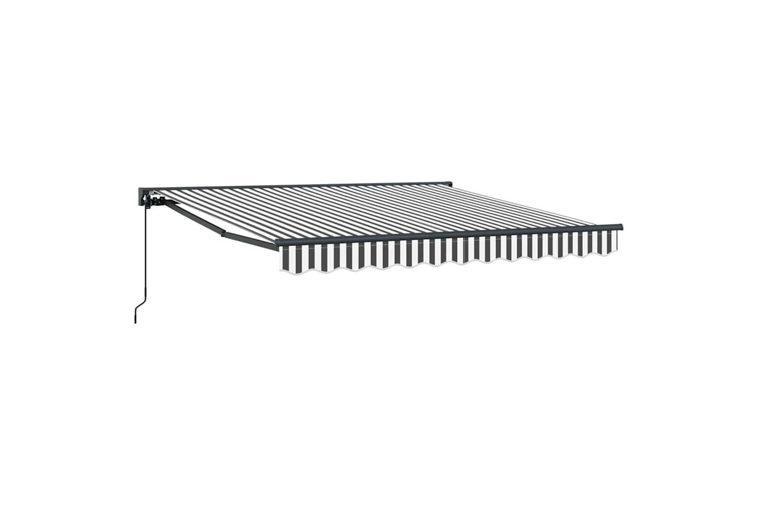 Vidaxl Retractable Awning Anthracite And White 350x250 Cm Fabric-4