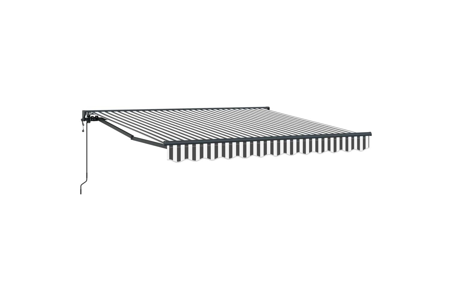 Vidaxl Retractable Awning Anthracite And White 350x250 Cm Fabric-2