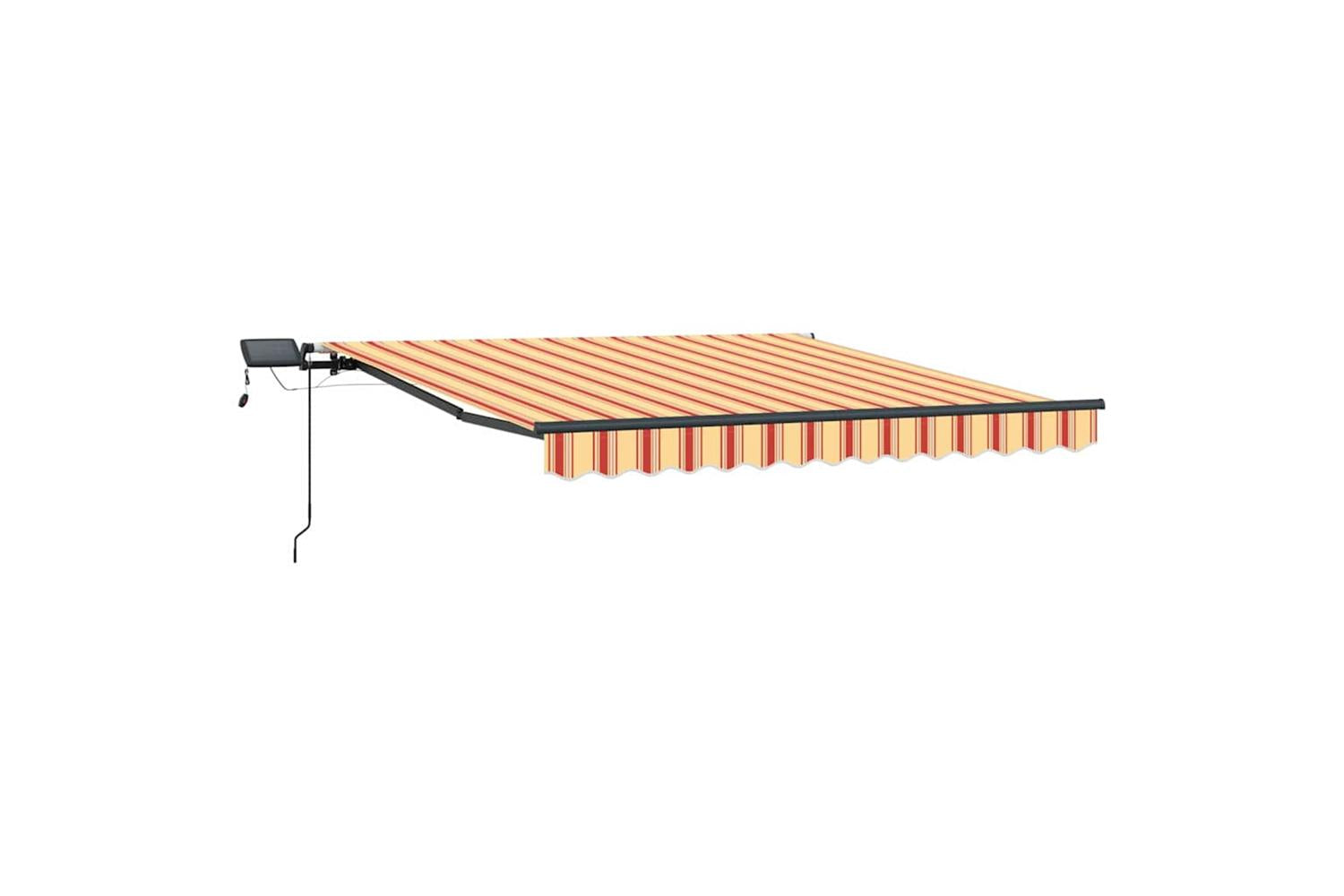 Vidaxl Retractable Awning Manual Yellow And Orange 350 X 250 Cm Fabric