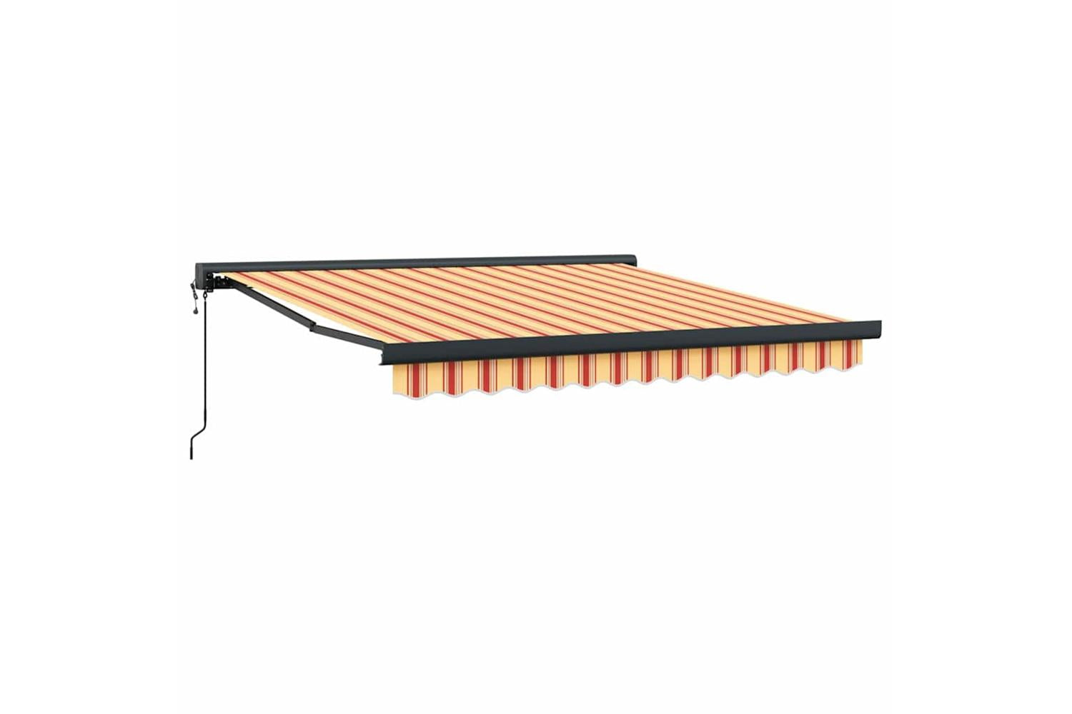Vidaxl Retractable Awning Manual Yellow And Orange 350 X 250 Cm-2