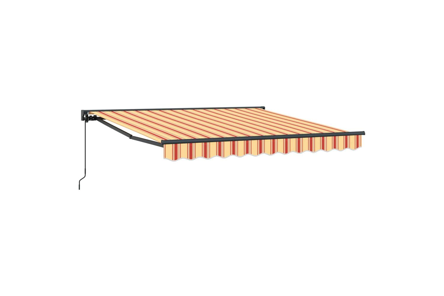 Vidaxl Retractable Awning Manual Yellow And Orange 350x250 Cm Fabric