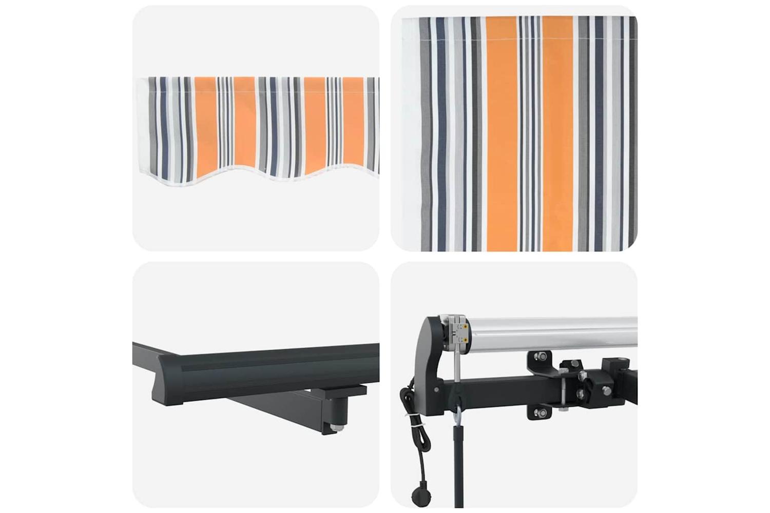 Vidaxl Retractable Awning Multicolour 350 X 250 Cm Fabric-8