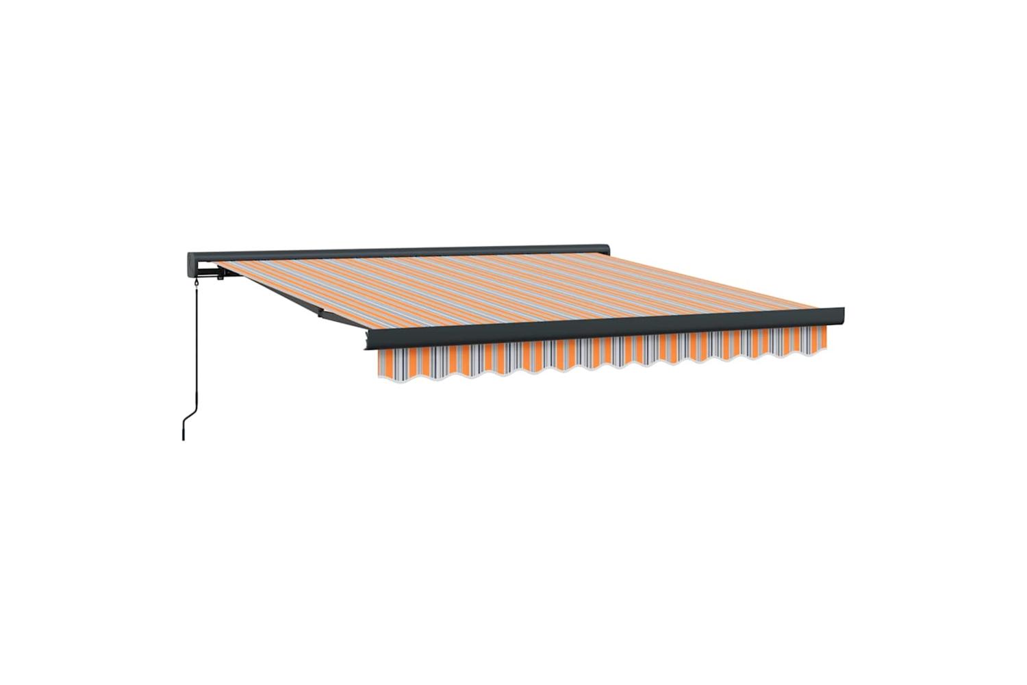 Vidaxl Retractable Awning Multicolour 350 X 250 Cm Fabric And Metal-2