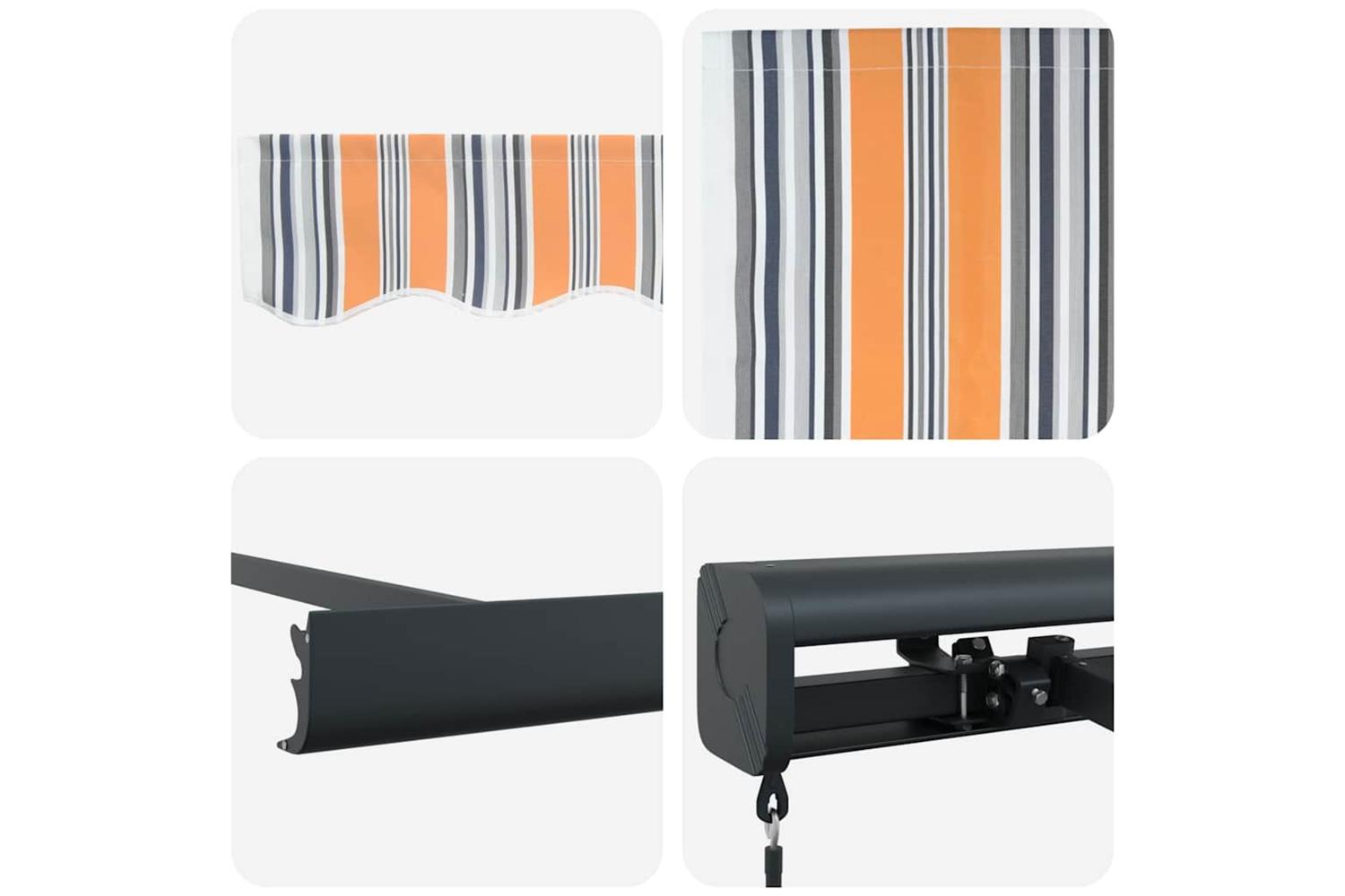 Vidaxl Retractable Awning Multicolour 350 X 250 Cm Fabric And Metal-8