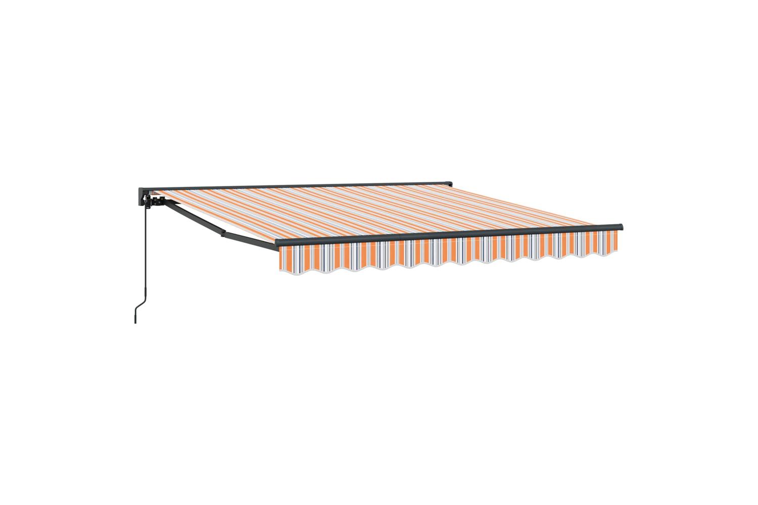 Vidaxl Retractable Awning Manual Multicolour Stripe 350x250 Cm Fabric-2