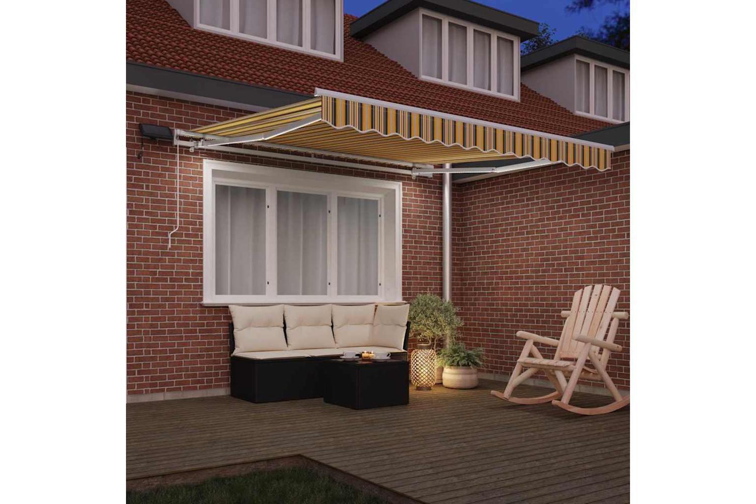 Vidaxl Retractable Awning With Manual 350 X 250 Cm Fabric-3