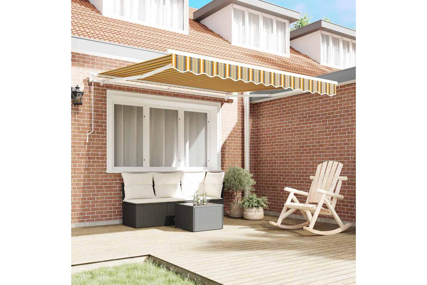 Vidaxl Retractable Awning 350 X 250 Cm Multicolour-3