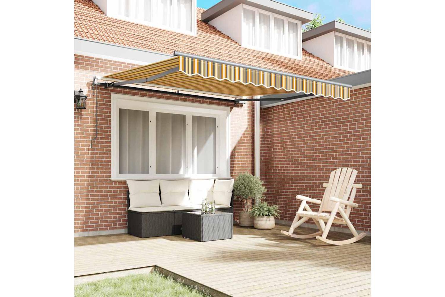 Vidaxl Retractable Awning Multicolour 350 X 250 Cm Fabric-3