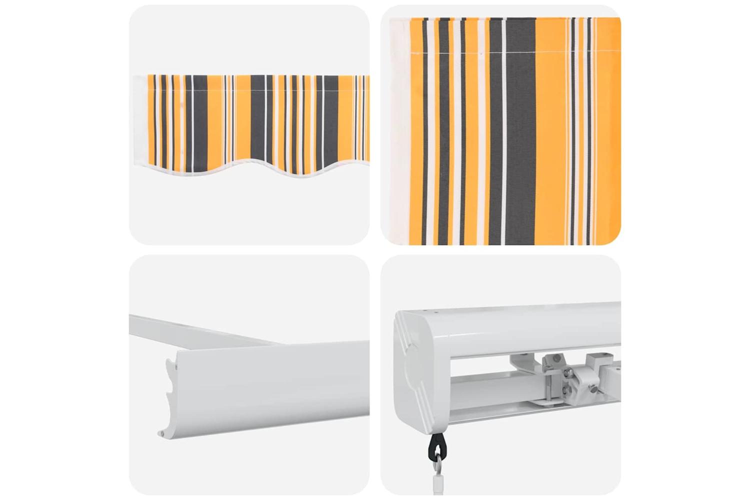 Vidaxl Retractable Awning Multicolour 350 X 250 Cm Fabric And Metal-8