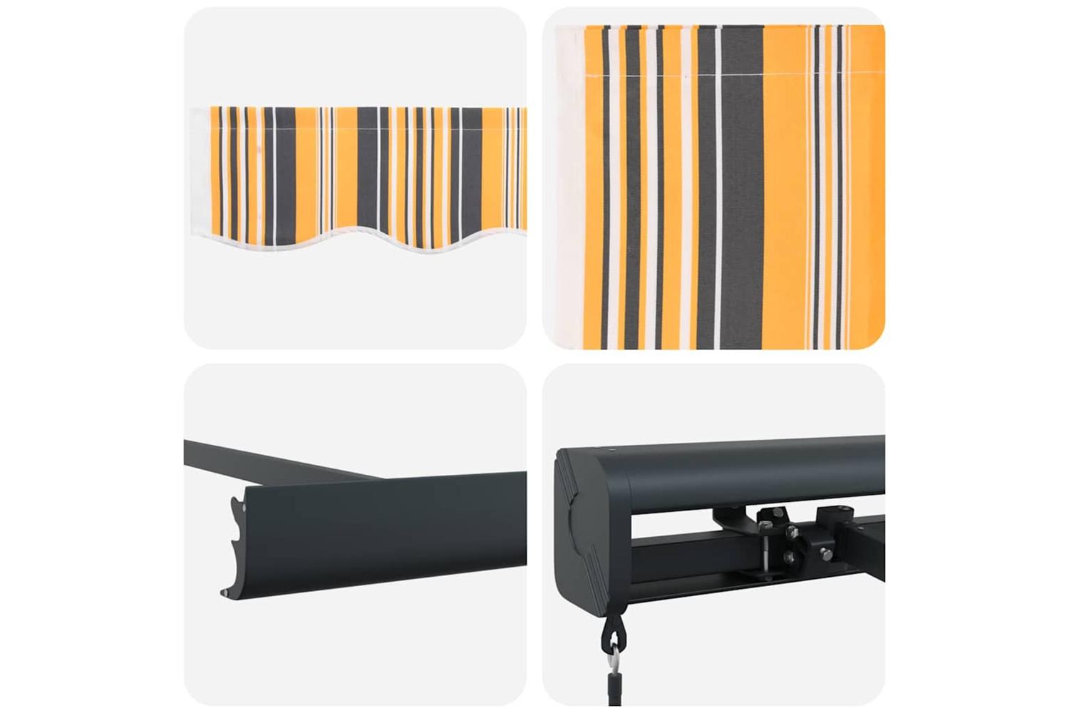 Vidaxl Retractable Awning Multicolour 350 X 250 Cm Fabric And Metal-8