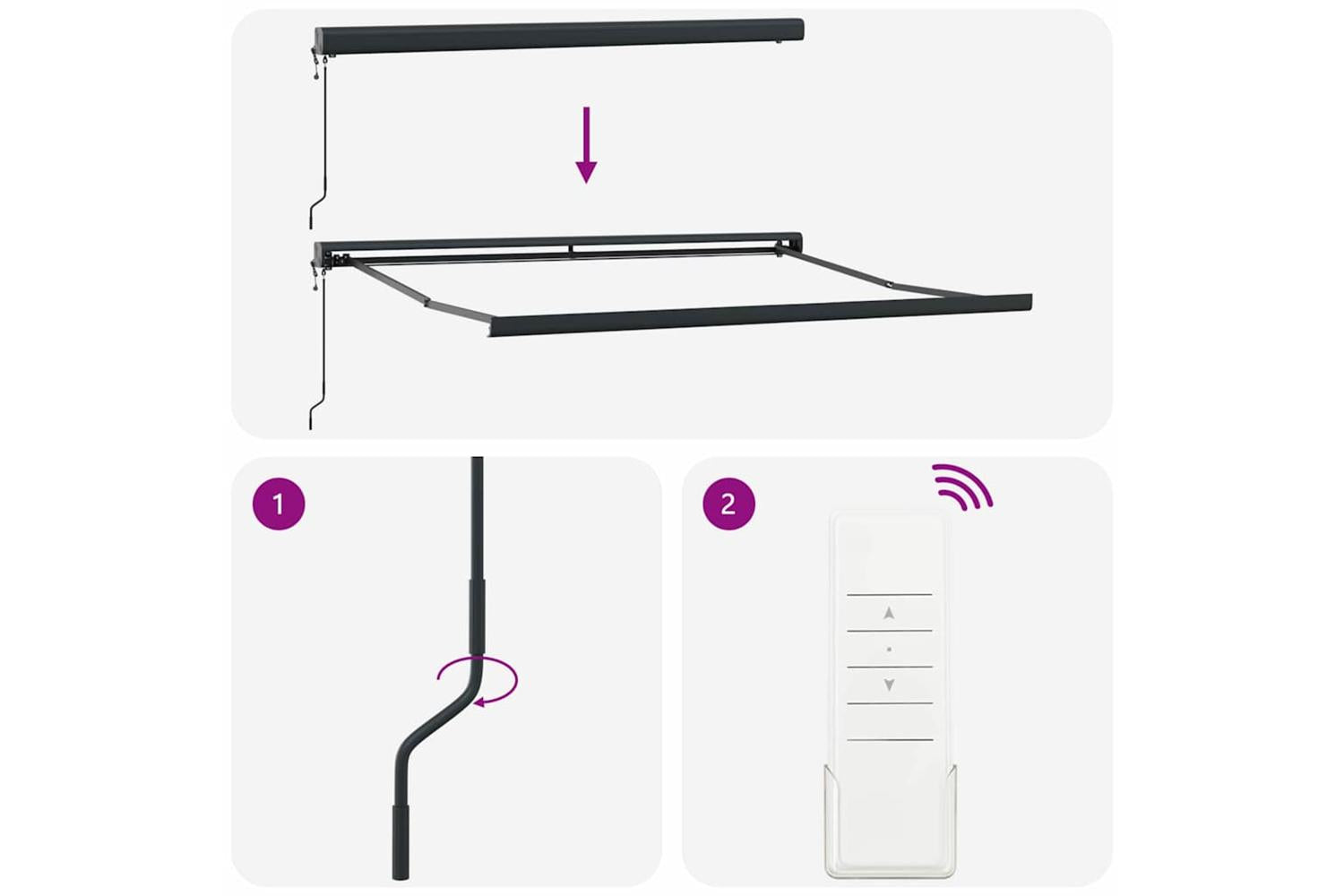 Vidaxl Retractable Awning Multicolour 350 X 250 Cm Fabric Metal-9