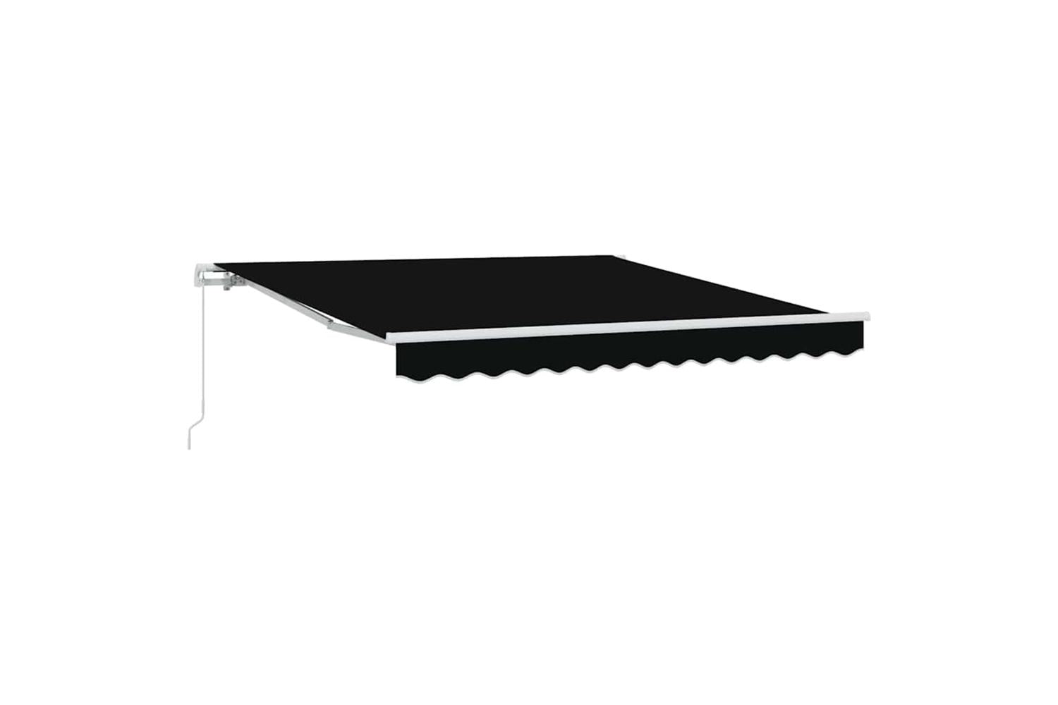 Vidaxl Retractable Awning Manual Black 350 X 250 Cm Fabric-4