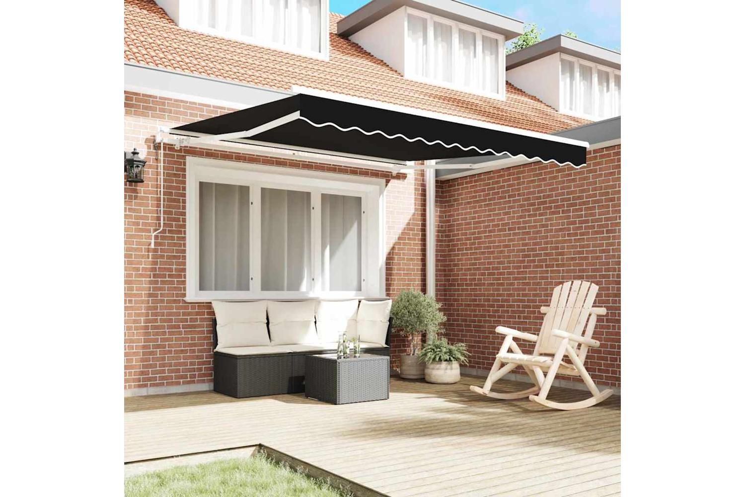 Vidaxl Retractable Awning 350 X 250 Cm Black-3