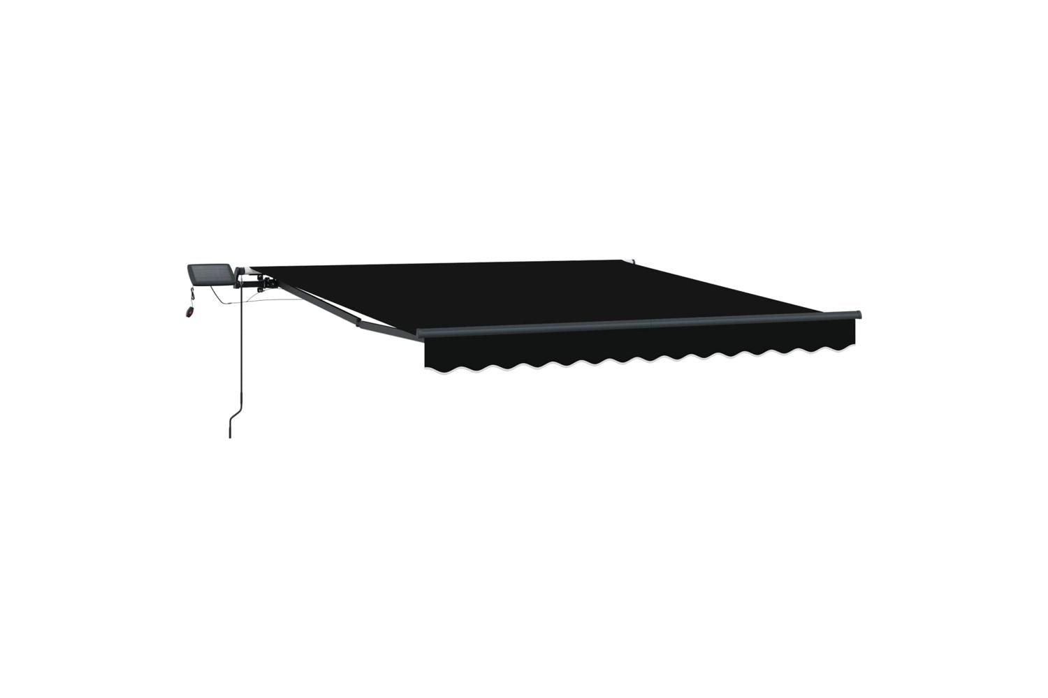Vidaxl Retractable Awning Manual Black 350 X 250 Cm Fabric-9