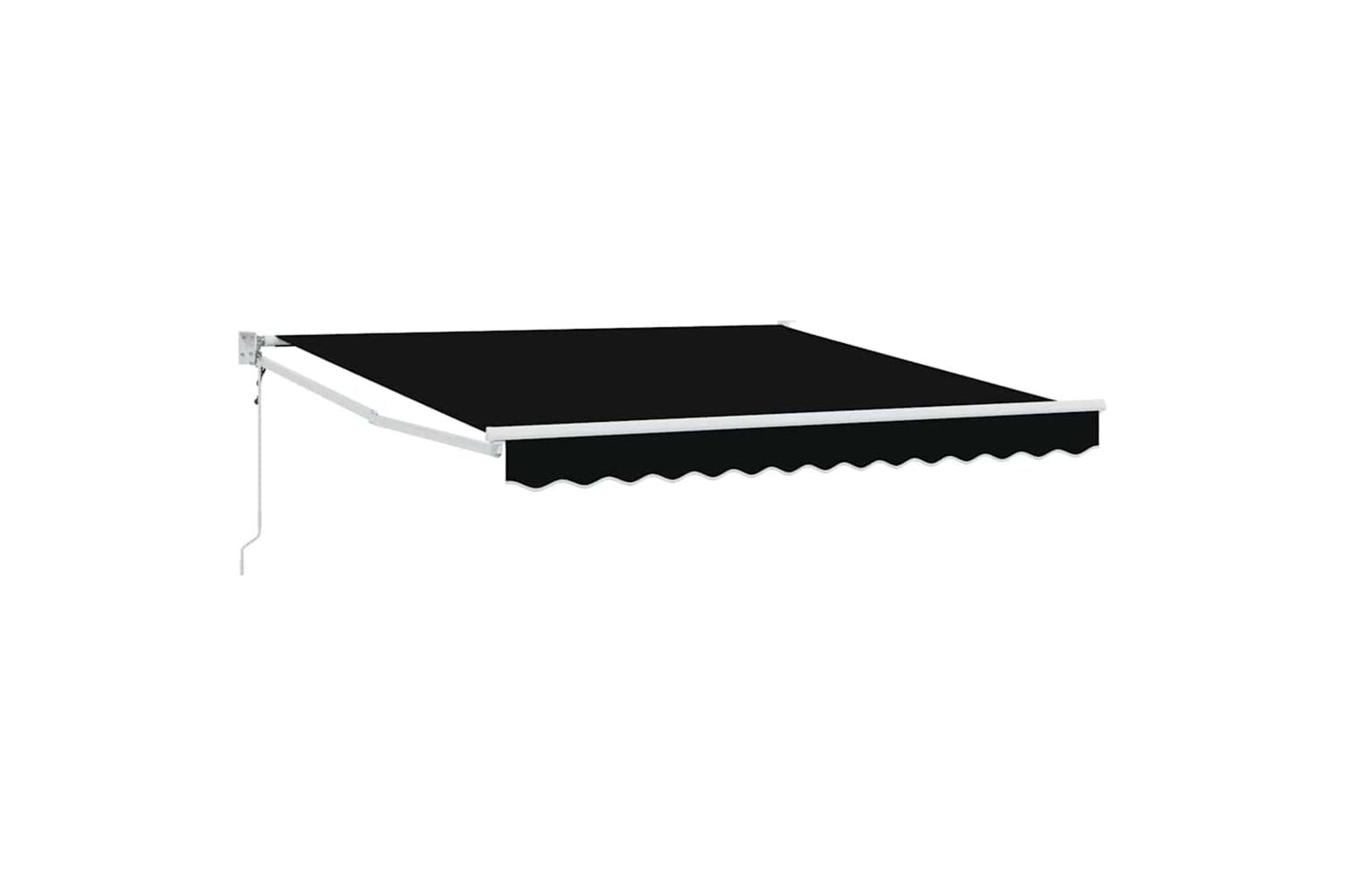 Vidaxl Retractable Awning Black 350 X 250 Cm Fabric