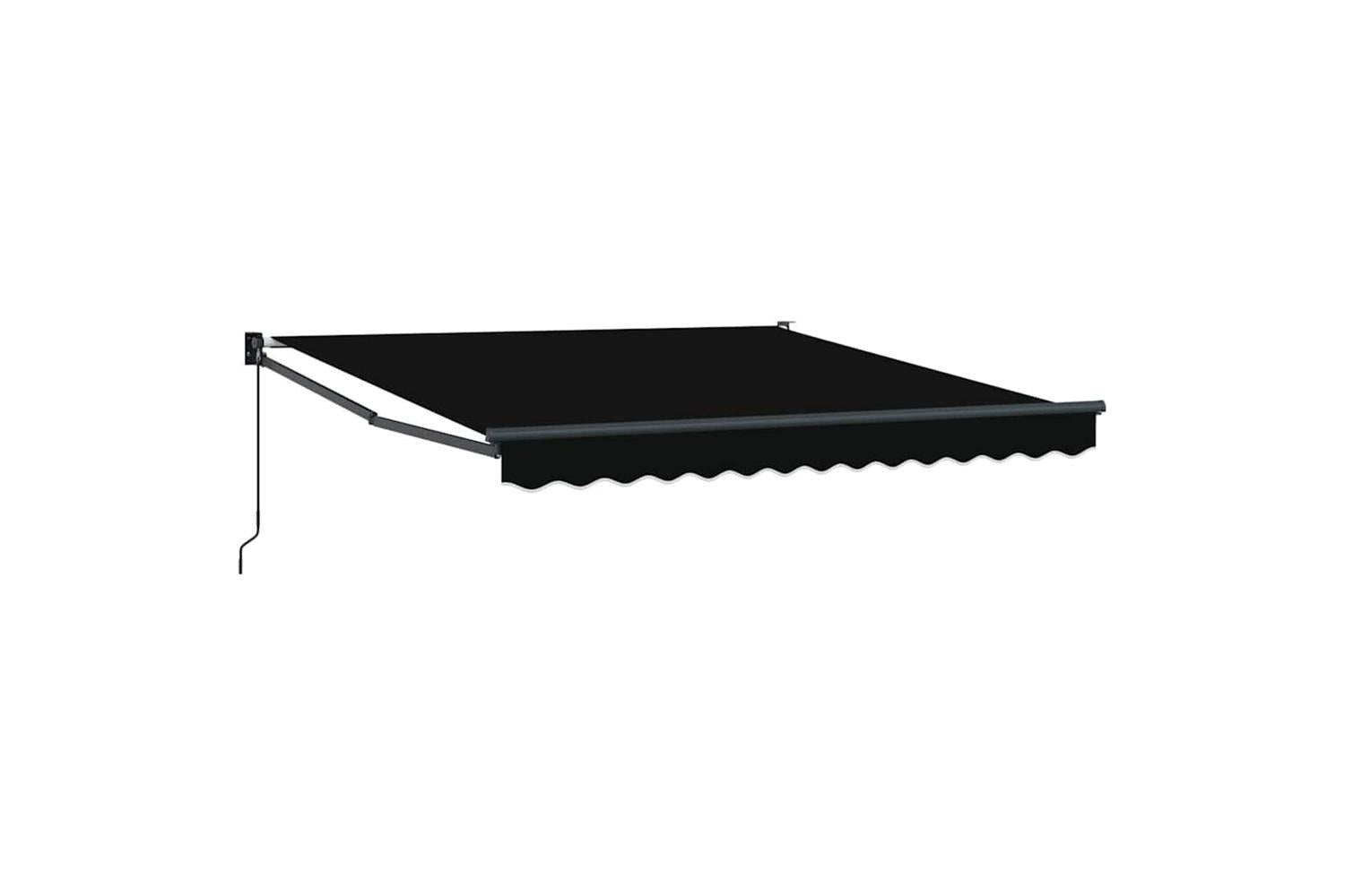 Vidaxl Retractable Awning Manual Black 350 X 250 Cm Fabric-2