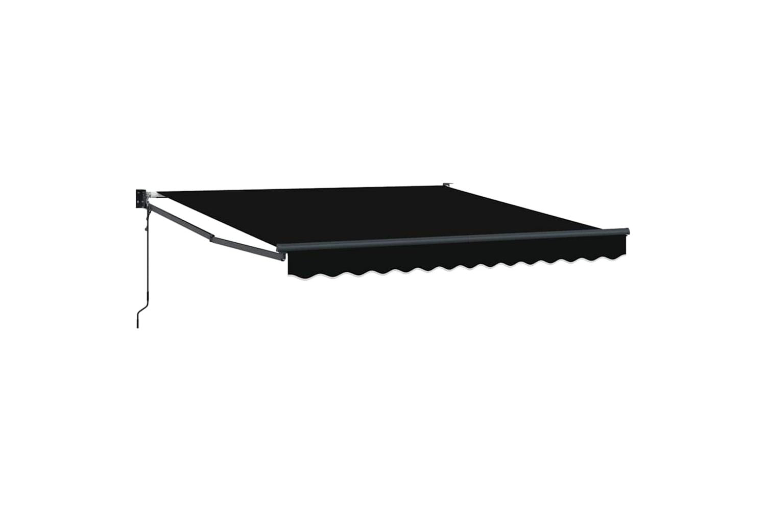Vidaxl Retractable Awning Black 350 X 250 Cm Fabric-2