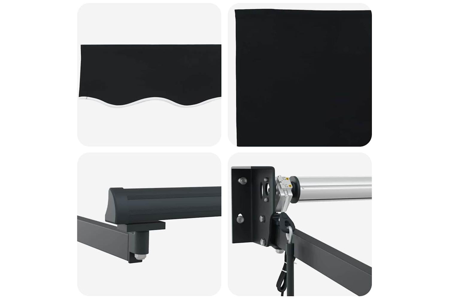 Vidaxl Retractable Awning Black 350 X 250 Cm Fabric-8