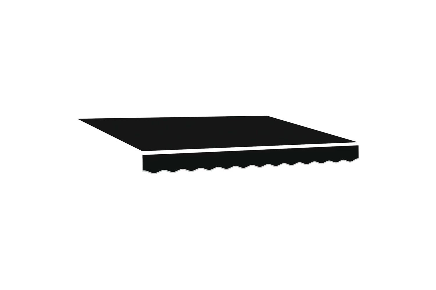Vidaxl Retractable Awning Manual Black 350 X 250 Cm Fabric Metal-5