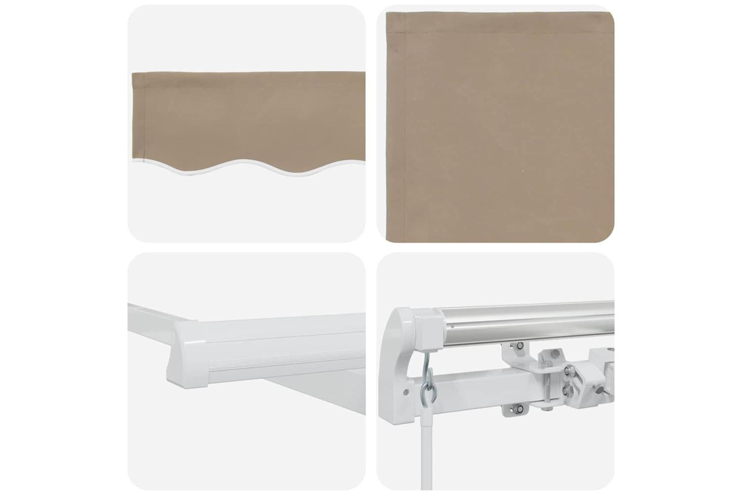 Vidaxl Retractable Awning Manual Beige 350 X 250 Cm Fabric-8