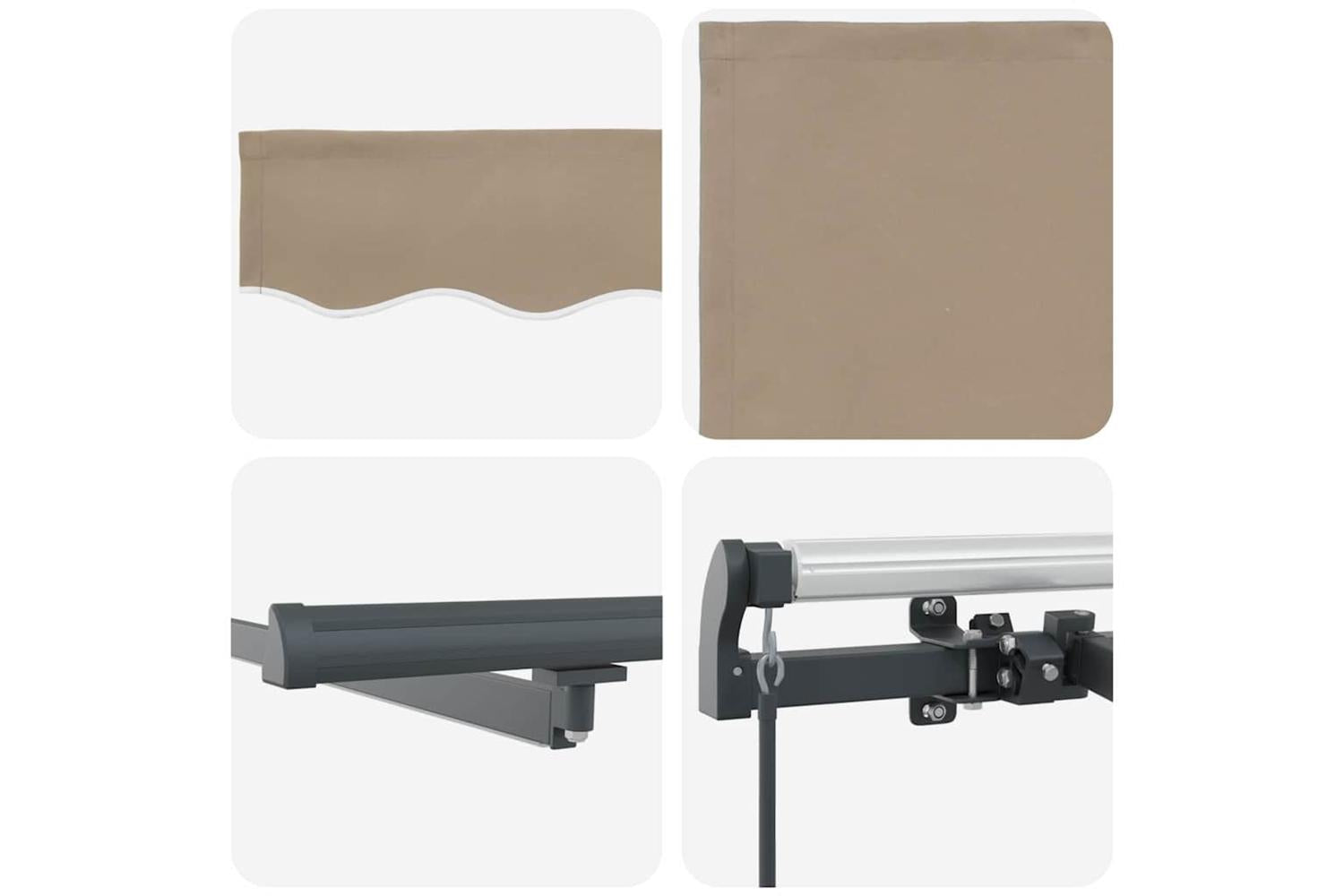 Vidaxl Retractable Awning Manual Beige 350 X 250 Cm Fabric-10