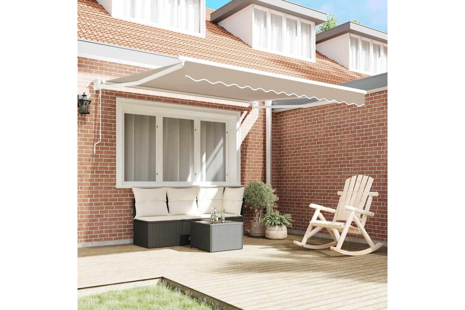 Vidaxl Retractable Awning Beige 350 X 250 Cm Fabric-3