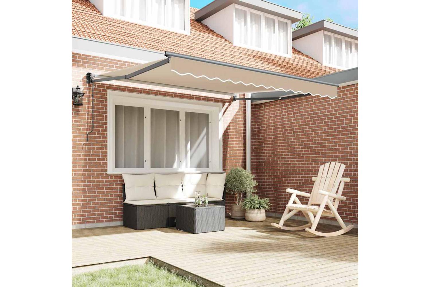 Vidaxl Retractable Awning Beige 350 X 250 Cm Fabric-3