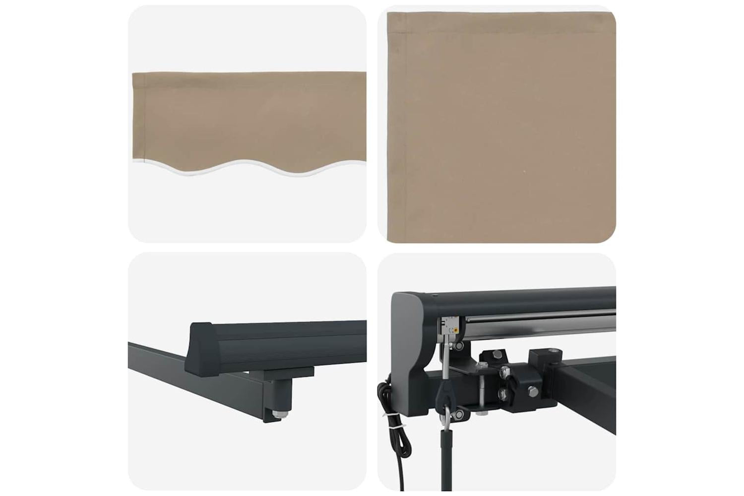 Vidaxl Retractable Awning Beige 350x250 Cm Fabric-8