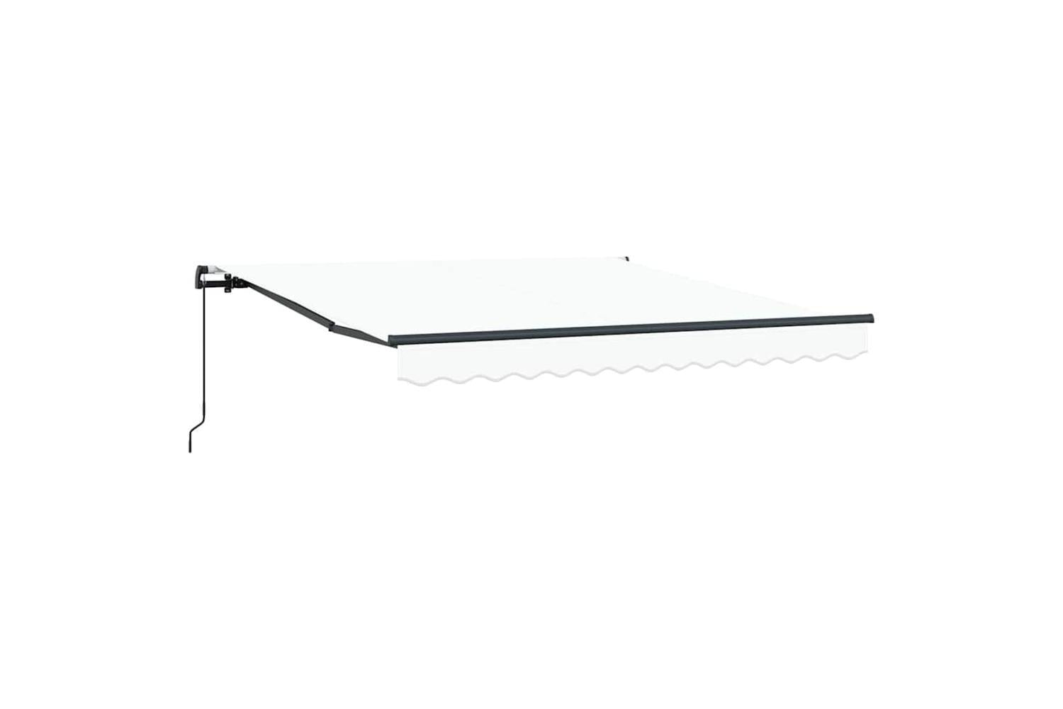 Vidaxl Retractable Awning Manual White 350 X 250 Cm Fabric-2