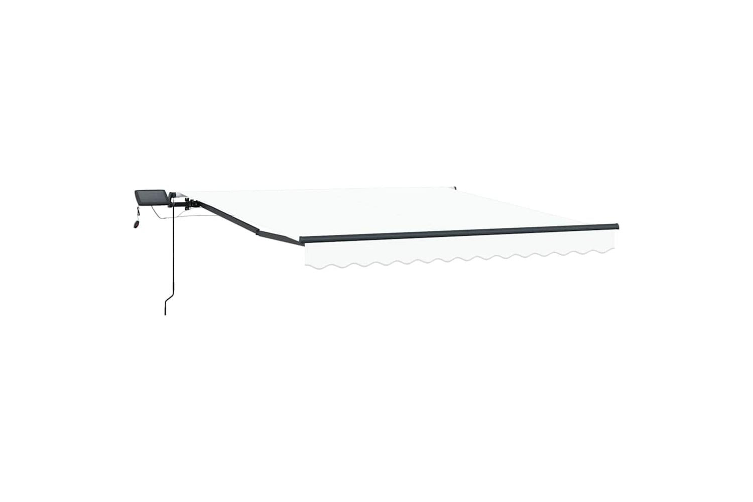 Vidaxl Retractable Awning Manual White 350 X 250 Cm Fabric-10