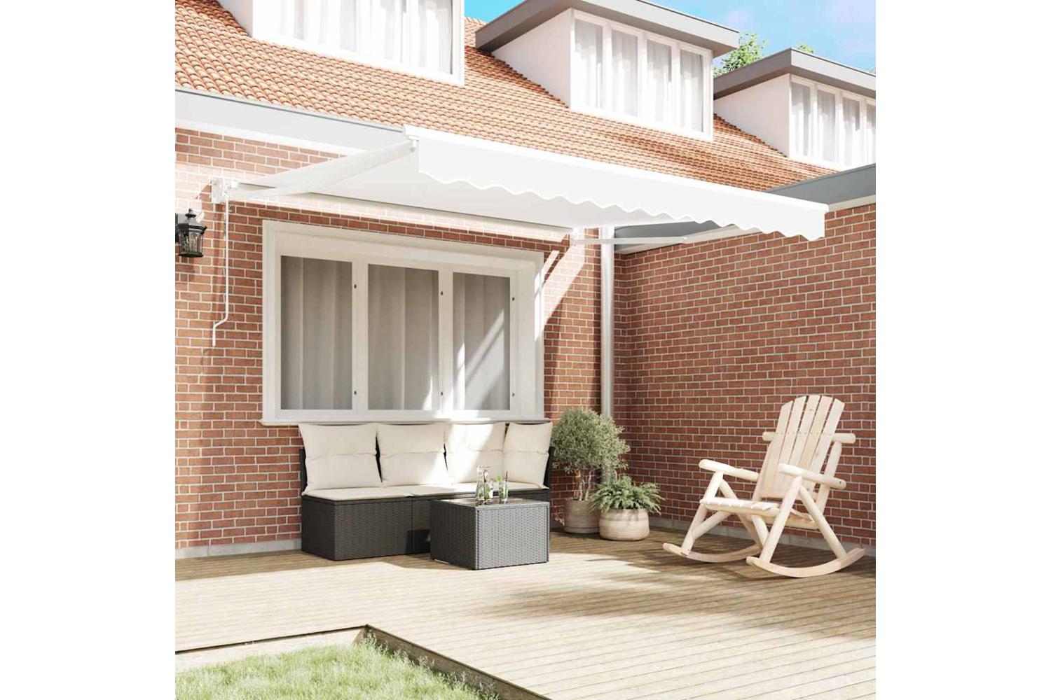 Vidaxl Retractable Awning White 350 X 250 Cm Fabric-3
