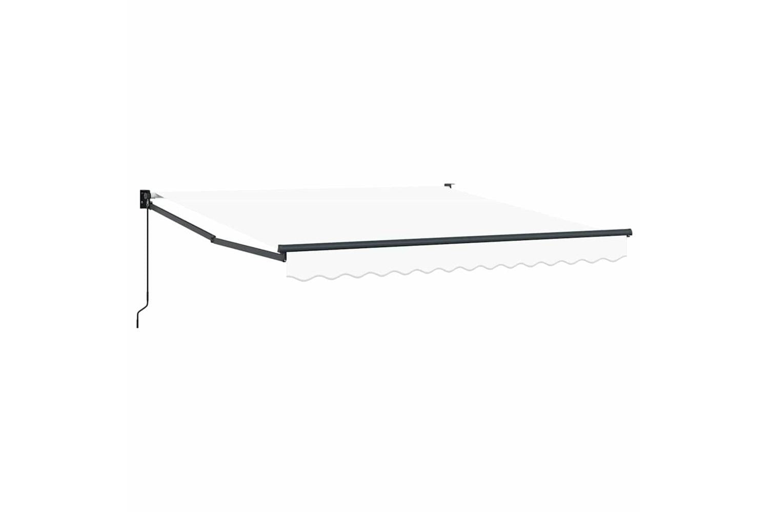 Vidaxl Retractable Awning Manual White 350 X 250 Cm Fabric-2