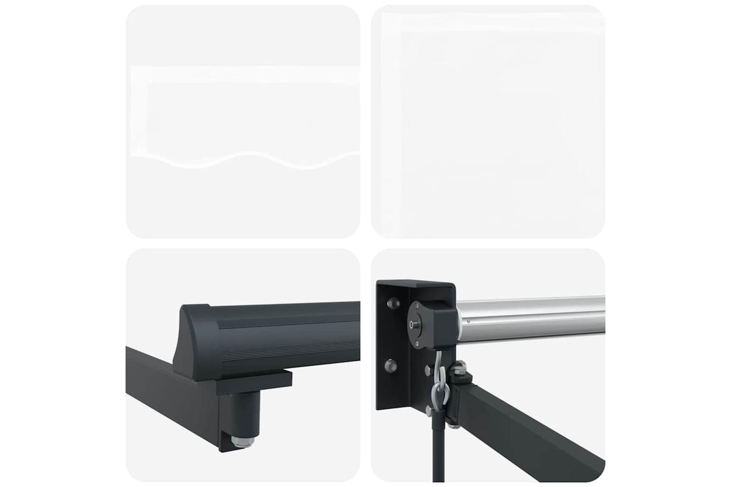 Vidaxl Retractable Awning Manual White 350 X 250 Cm Fabric-8