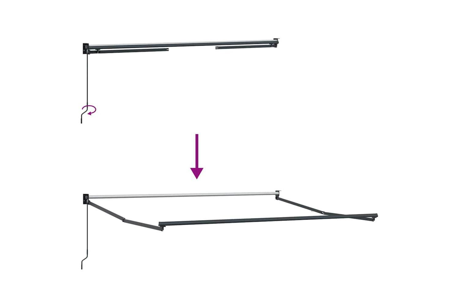 Vidaxl Retractable Awning Manual White 350 X 250 Cm Fabric-9