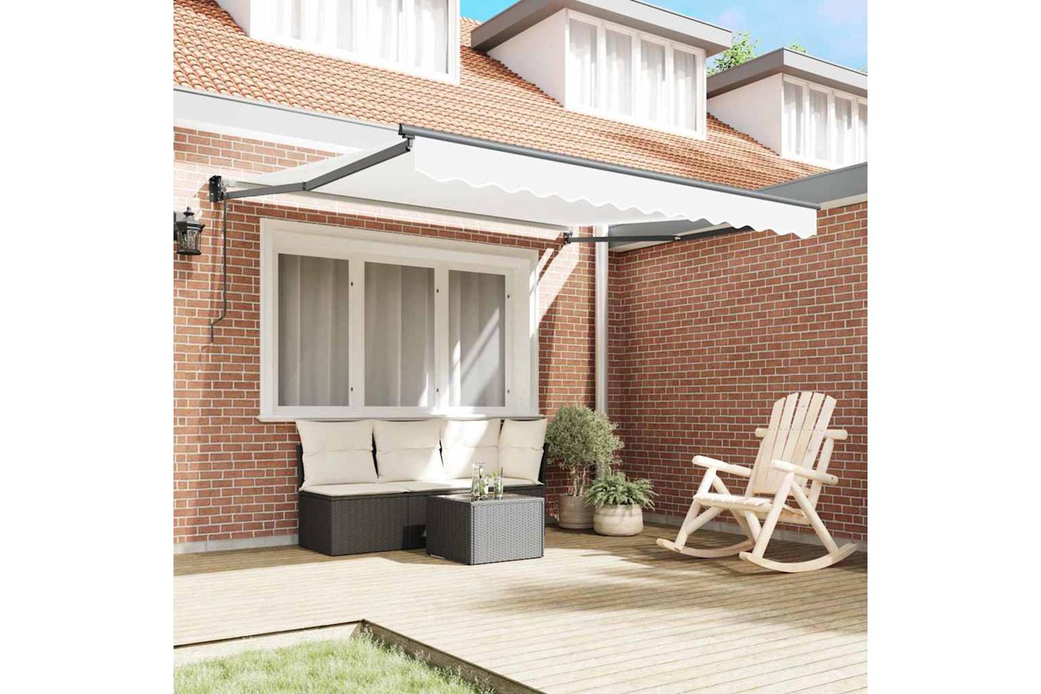Vidaxl Retractable Awning White 350 X 250 Cm Fabric-3