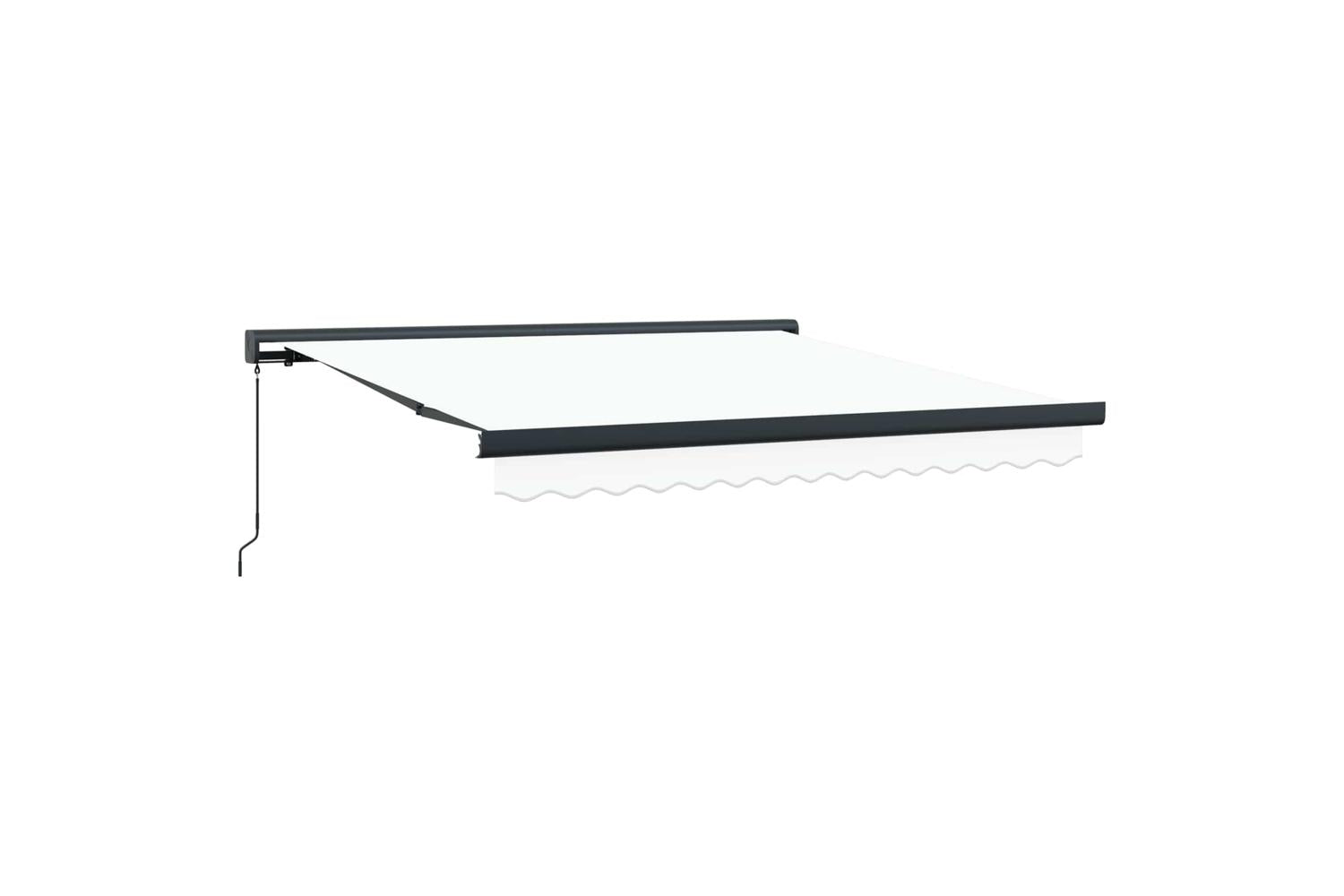 Vidaxl Retractable Awning White 350 X 250 Cm Fabric And Metal-2