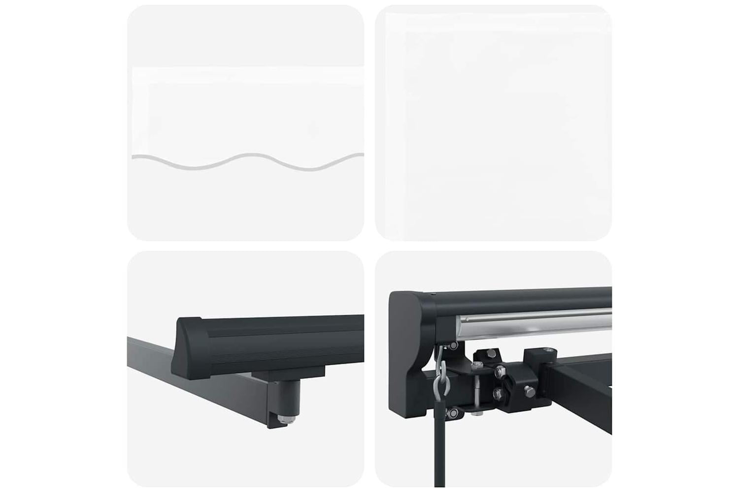 Vidaxl Retractable Awning Manual White 350x250 Cm Fabric-8
