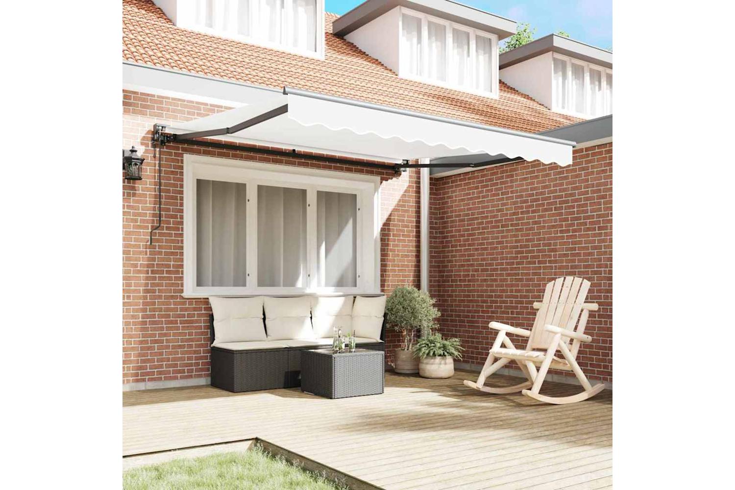 Vidaxl Retractable Awning White 350x250 Cm Fabric-3