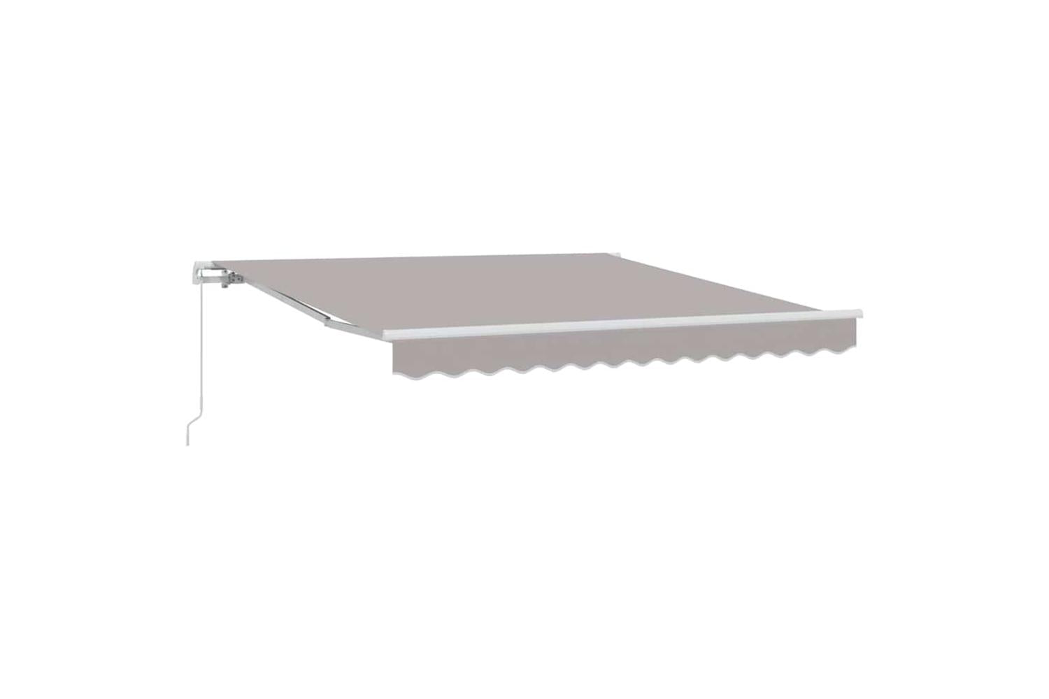 Vidaxl Retractable Awning Manual Light Grey 350 X 250 Cm Fabric-2