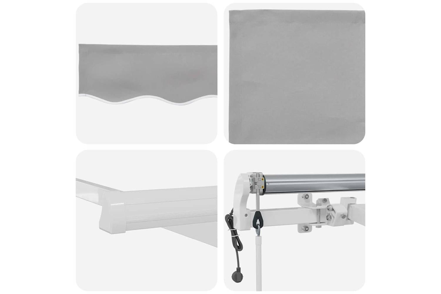 Vidaxl Retractable Awning 350 X 250 Cm Light Grey-8