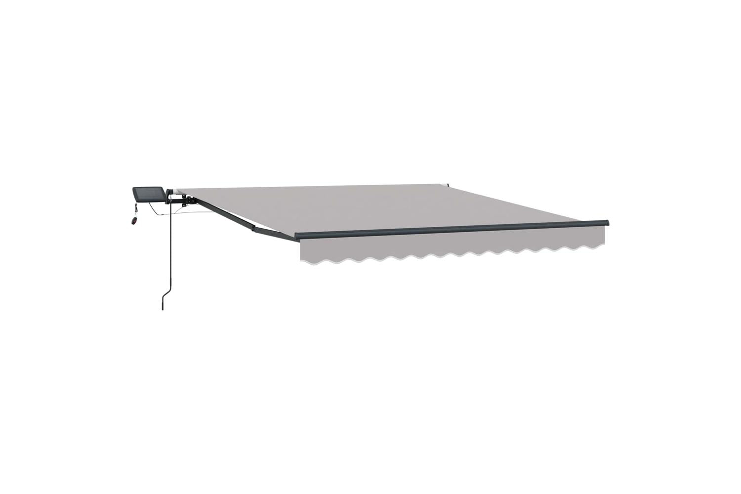 Vidaxl Retractable Awning Manual Light Grey 350 X 250 Cm Fabric-9